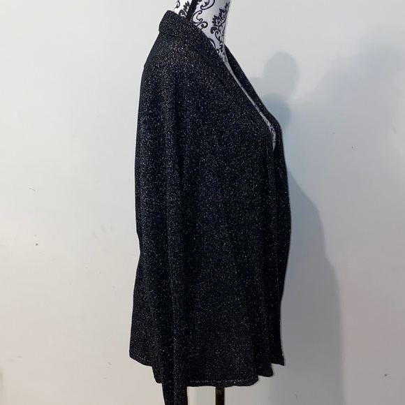 Apt. 9 Women's Black & Silver Sparkle Cardigan Size Petite XL - Picture 5 of 9